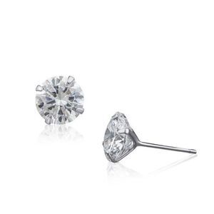 Jardin Jewelry 8mm CZ Round 4 cttw Zirconia Stud Earrings Set in Sterling Silver